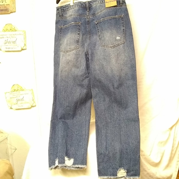 VANILLA STAR Pants  BOYFRIEND Jean Super High Rise Distressed Wash Size 11 - Picture 2 of 6